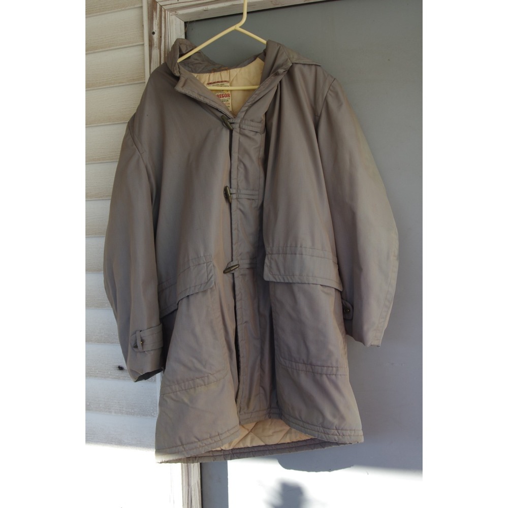 Vintage‎ 80s MacGregor Coat Gray Dacron Cotton USA Men's 46 EUC